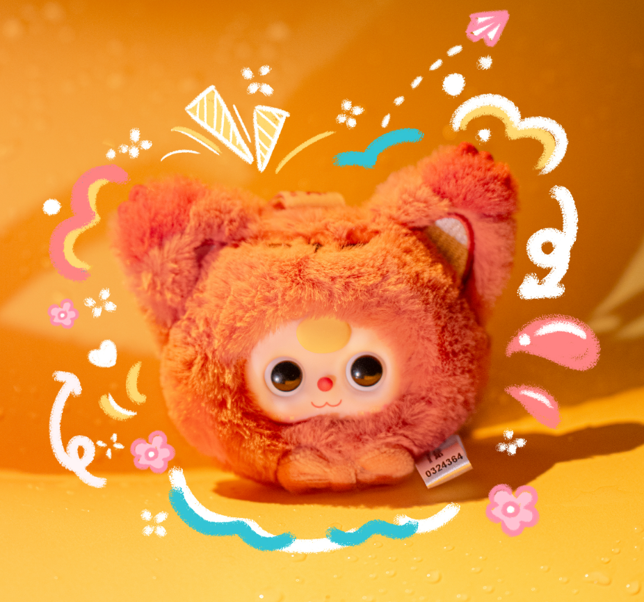 babythree mini animal head Plush Toy Doll Blindbox