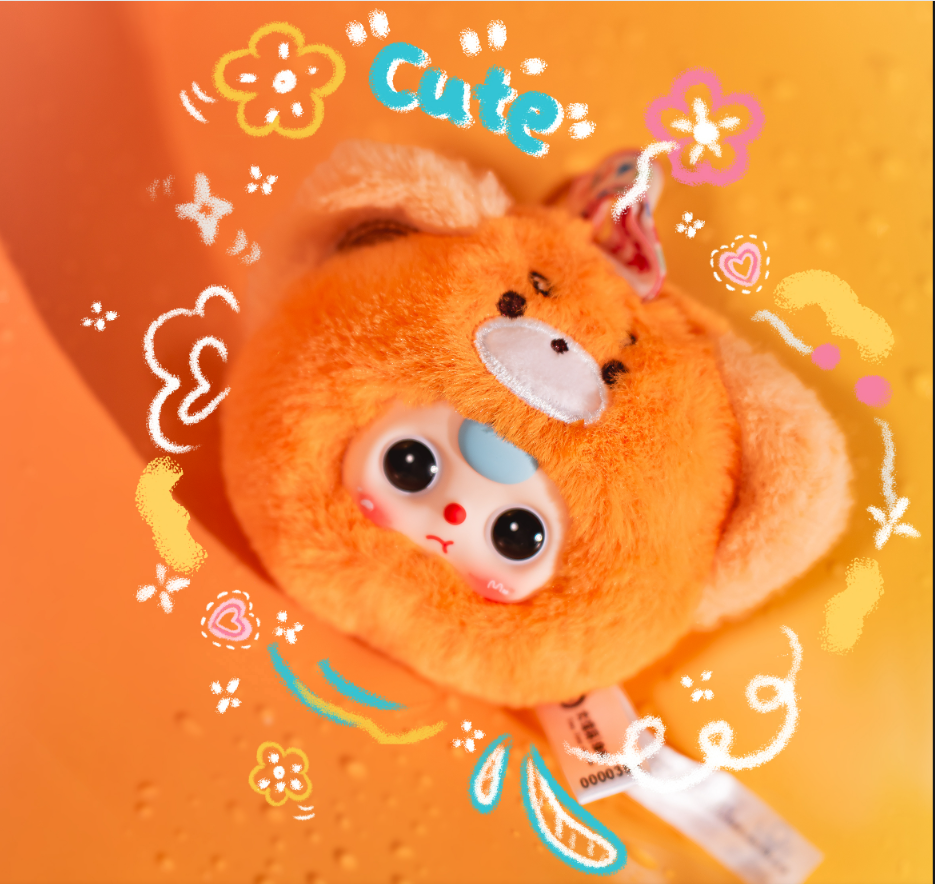 babythree mini animal head Plush Toy Doll Blindbox