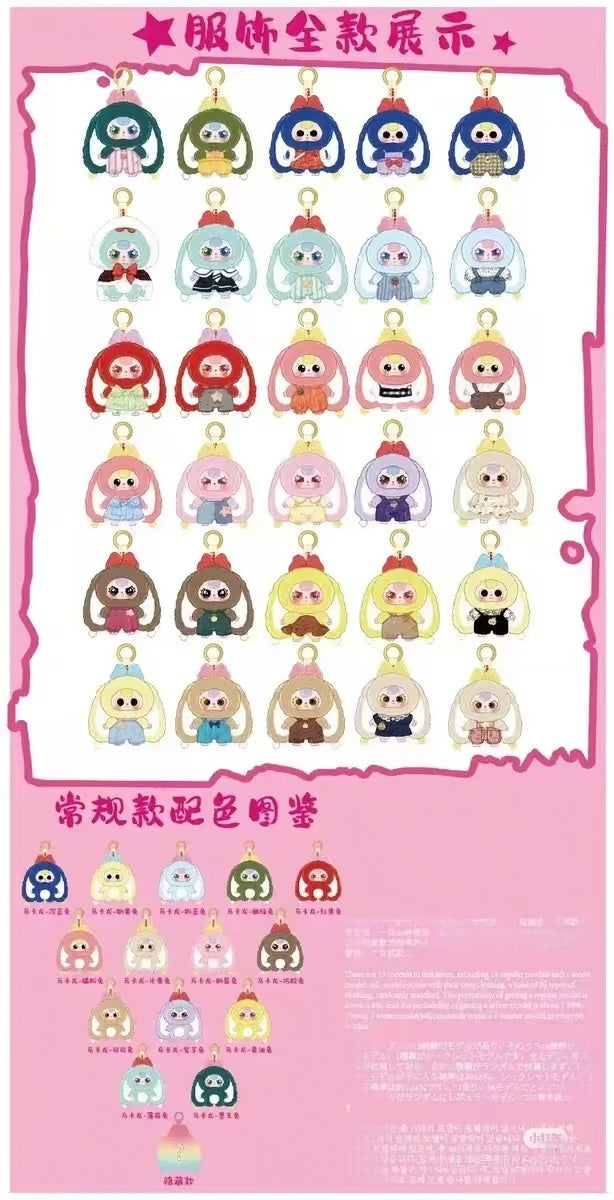 Baby Three Macaron Little Rabbit V2 Plush Toy Doll Blindbox