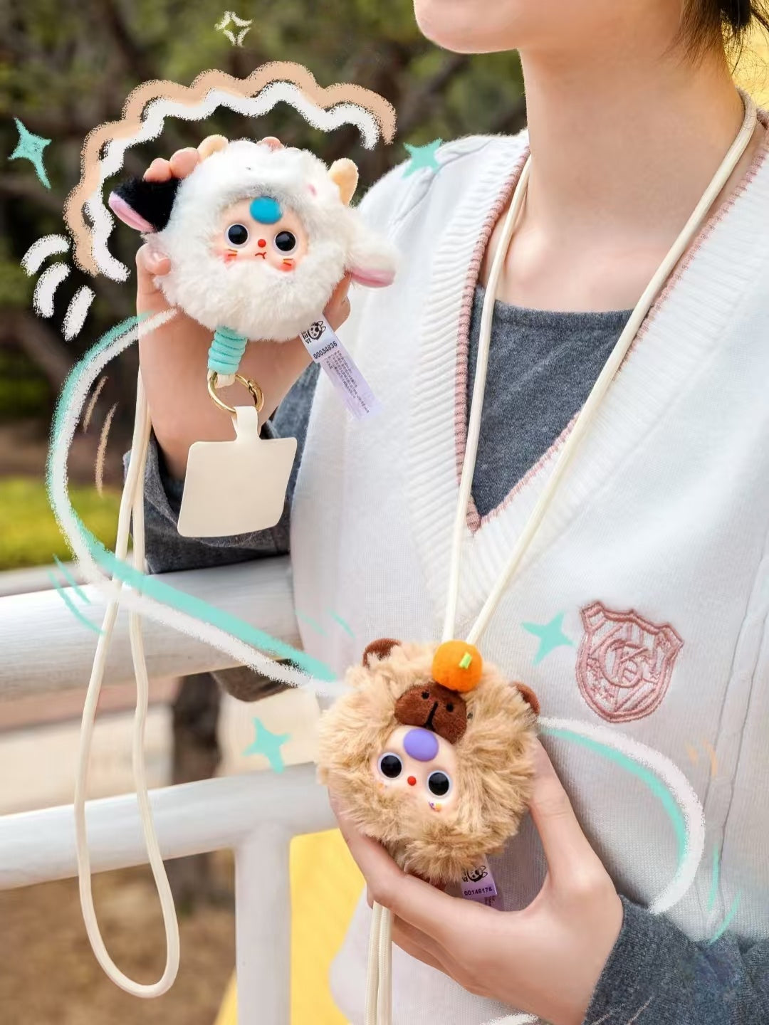 Baby Three Plush Phone Strap Plush Toy Doll Blindbox
