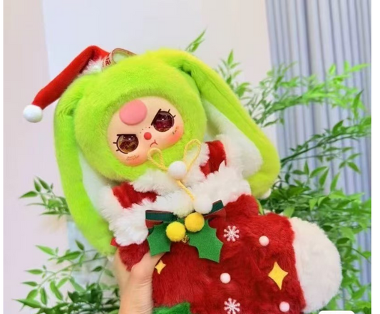 Baby three Christmas hanging card plush