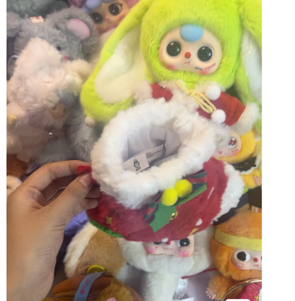 Baby three Christmas hanging card plush