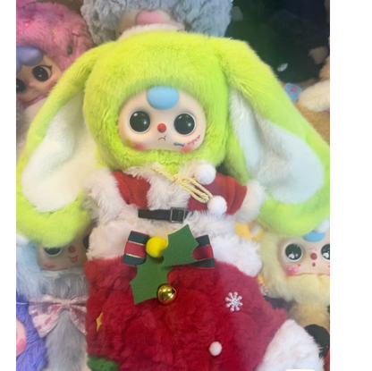 Baby three Christmas hanging card plush