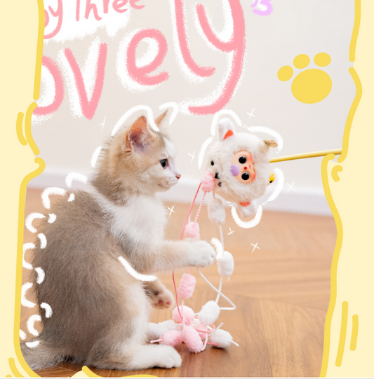 Baby Three Cat Teasing Stick blindbox
