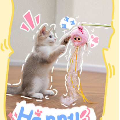 Baby Three Cat Teasing Stick blindbox
