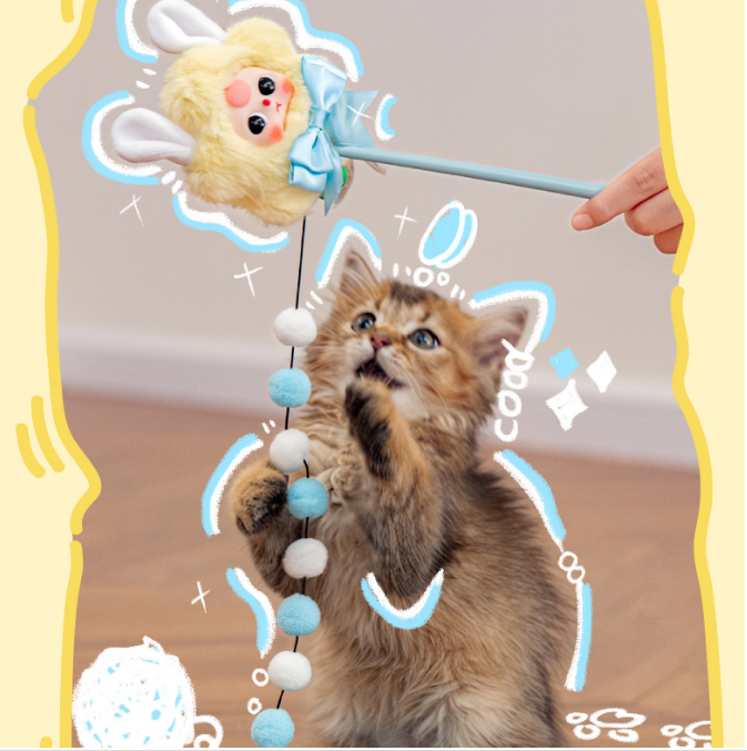 Baby Three Cat Teasing Stick blindbox
