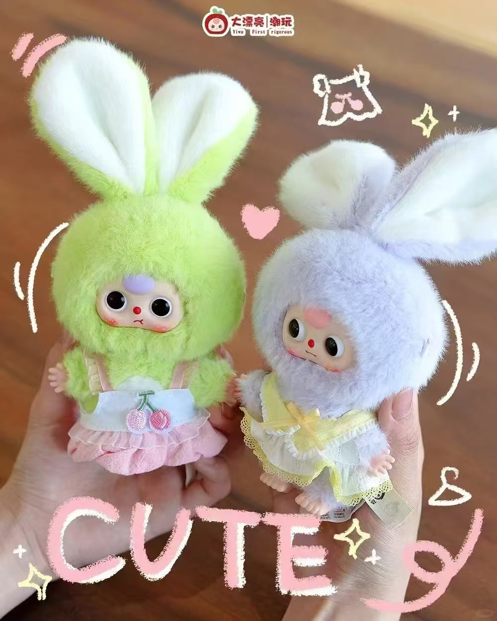 BabyThree Mini Macaron Rabbit Plush Toy Doll Blindbox