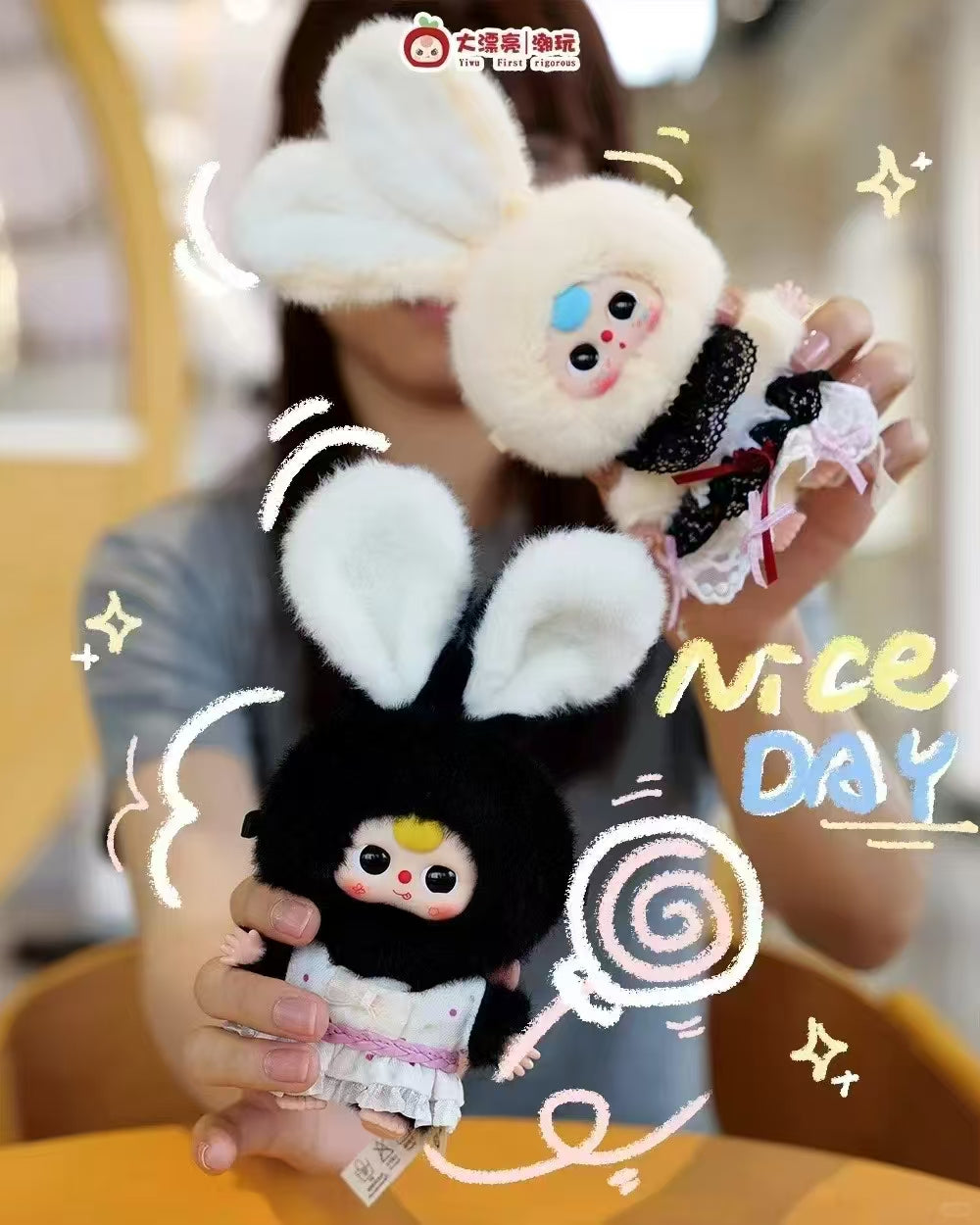 BabyThree Mini Macaron Rabbit Plush Toy Doll Blindbox