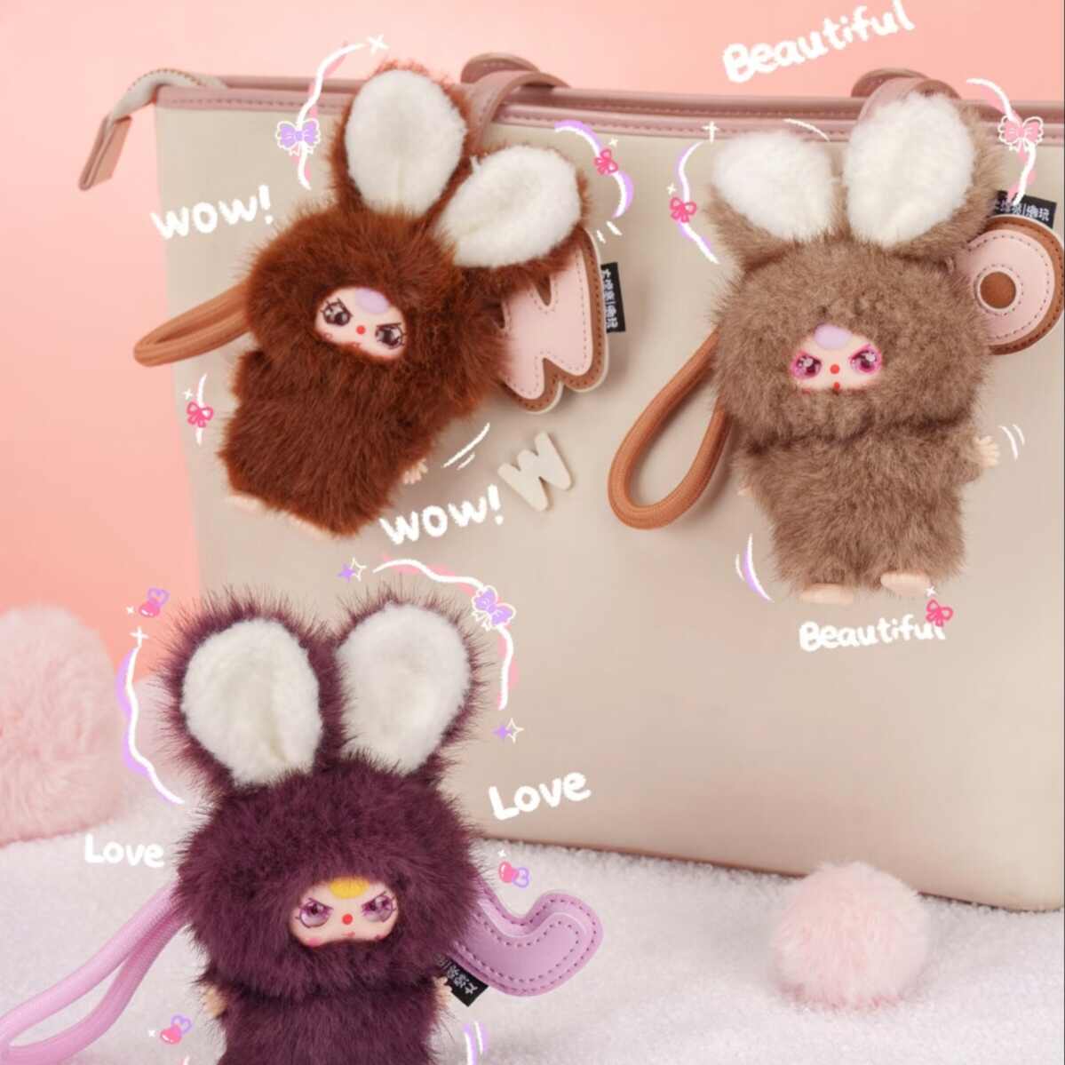 Baby Three · Bunny Fuzz Fun — Super Mini Bunny Plush Keychain Blind Box