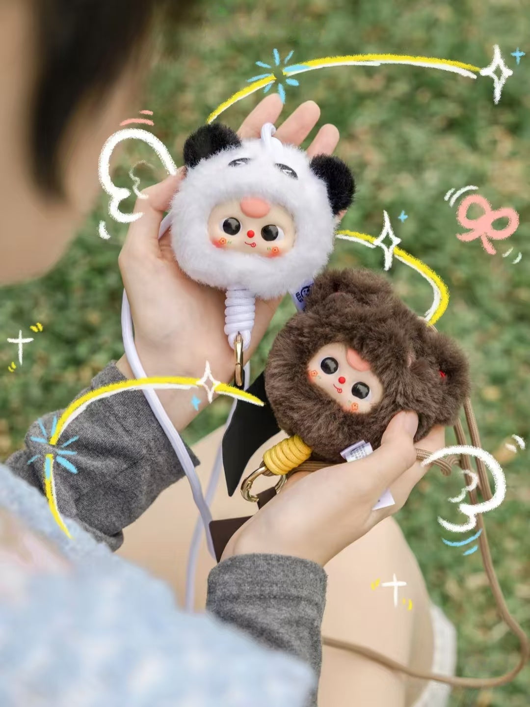 Baby Three Plush Phone Strap Plush Toy Doll Blindbox