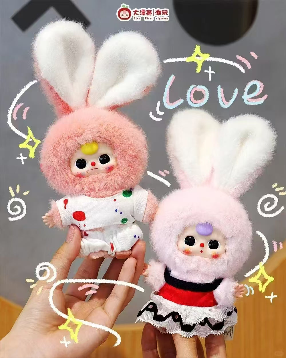 BabyThree Mini Macaron Rabbit Plush Toy Doll Blindbox