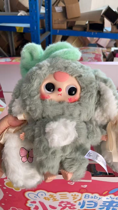 Baby Three Little Rabbit Returns Plush Toy Doll Blindbox